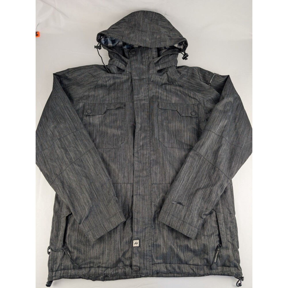 Men's M Ride Snowboard Jacket Coat Snow Winter 98108 X 4201 Vented Ski Gray Hood